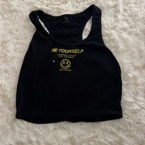 Black Graphic Tank Top